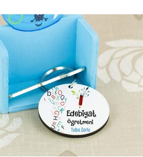 Edebiyat Öğretmenine Hediye Kalem Tasarım Anahtarlık